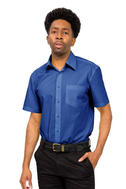 Men's Regular Fit Short Sleeve Solid Color Dress Shirts