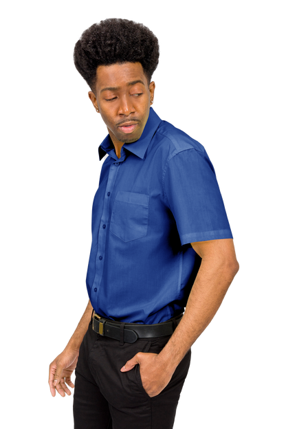 Men's Regular Fit Short Sleeve Solid Color Dress Shirts