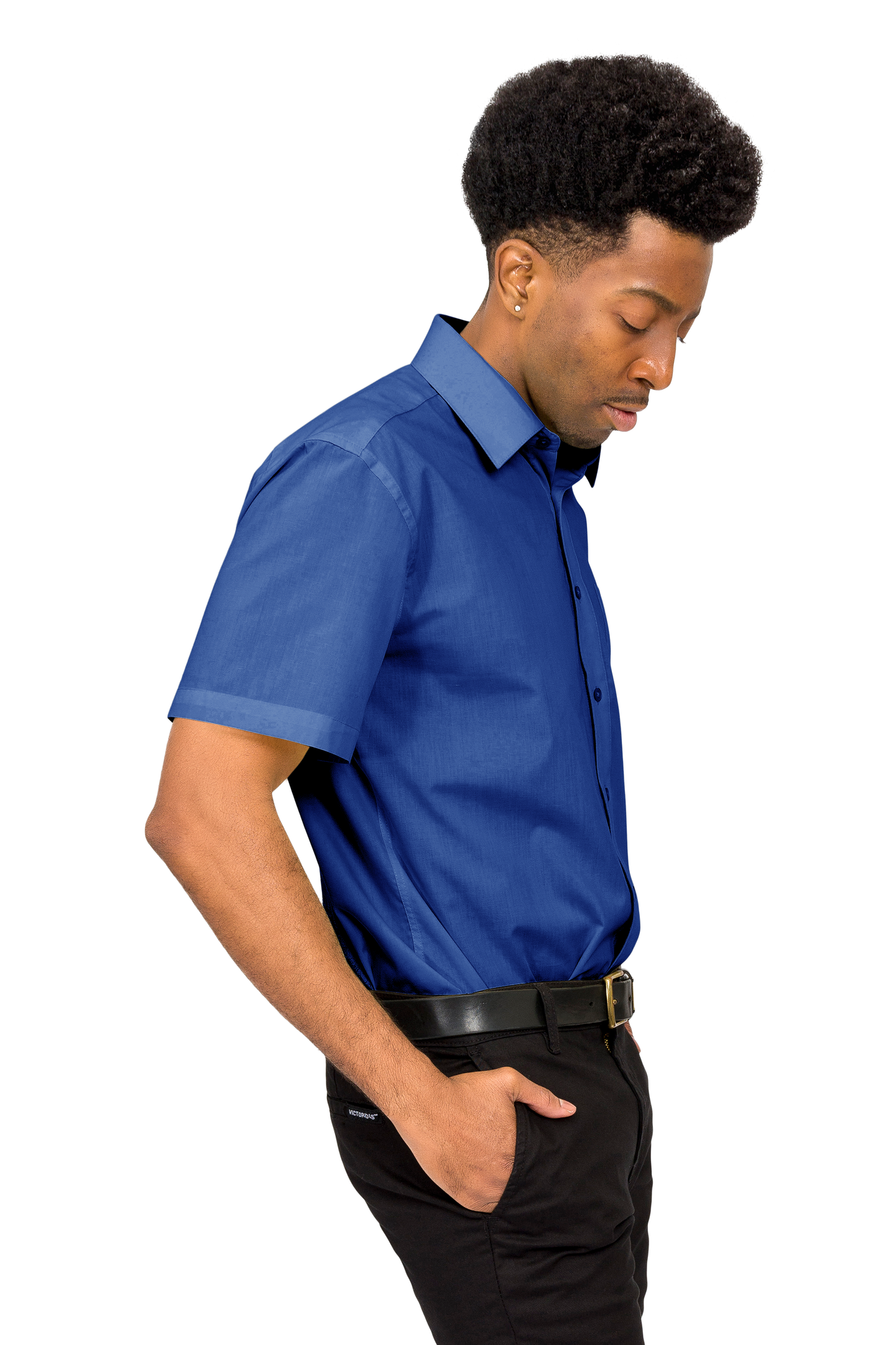 Men's Regular Fit Short Sleeve Solid Color Dress Shirts
