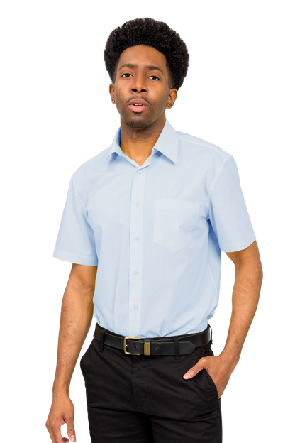 Men's Regular Fit Short Sleeve Solid Color Dress Shirts