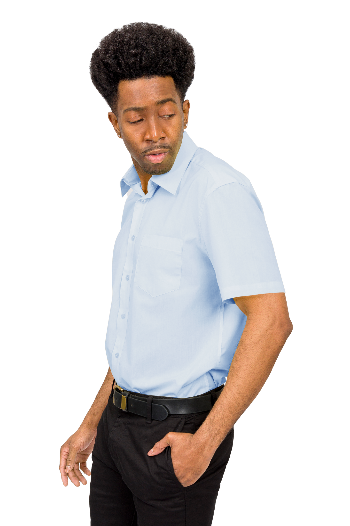 Men's Regular Fit Short Sleeve Solid Color Dress Shirts