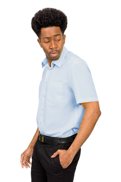 Men's Regular Fit Short Sleeve Solid Color Dress Shirts