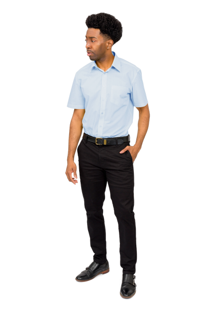 Men's Regular Fit Short Sleeve Solid Color Dress Shirts