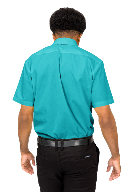 Men's Regular Fit Short Sleeve Solid Color Dress Shirts