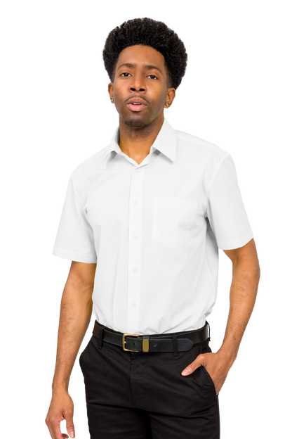 Men's Regular Fit Short Sleeve Solid Color Dress Shirts