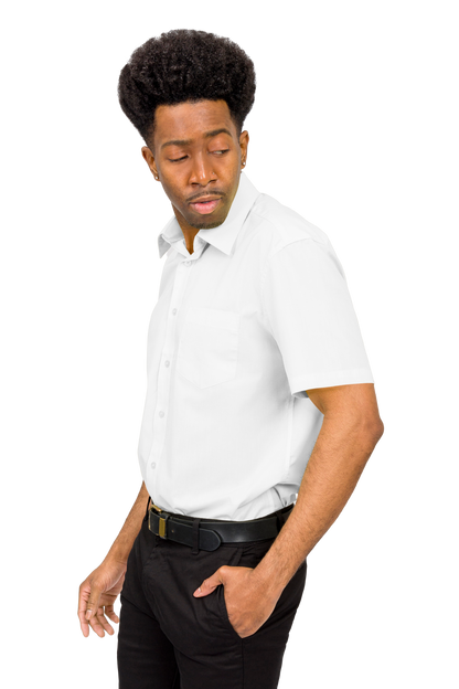 Men's Regular Fit Short Sleeve Solid Color Dress Shirts