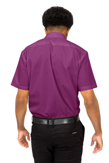 Men's Regular Fit Short Sleeve Solid Color Dress Shirts