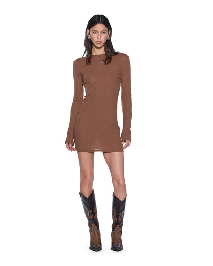 CRAWFORD LS MINI DRESS CHOCOLATE