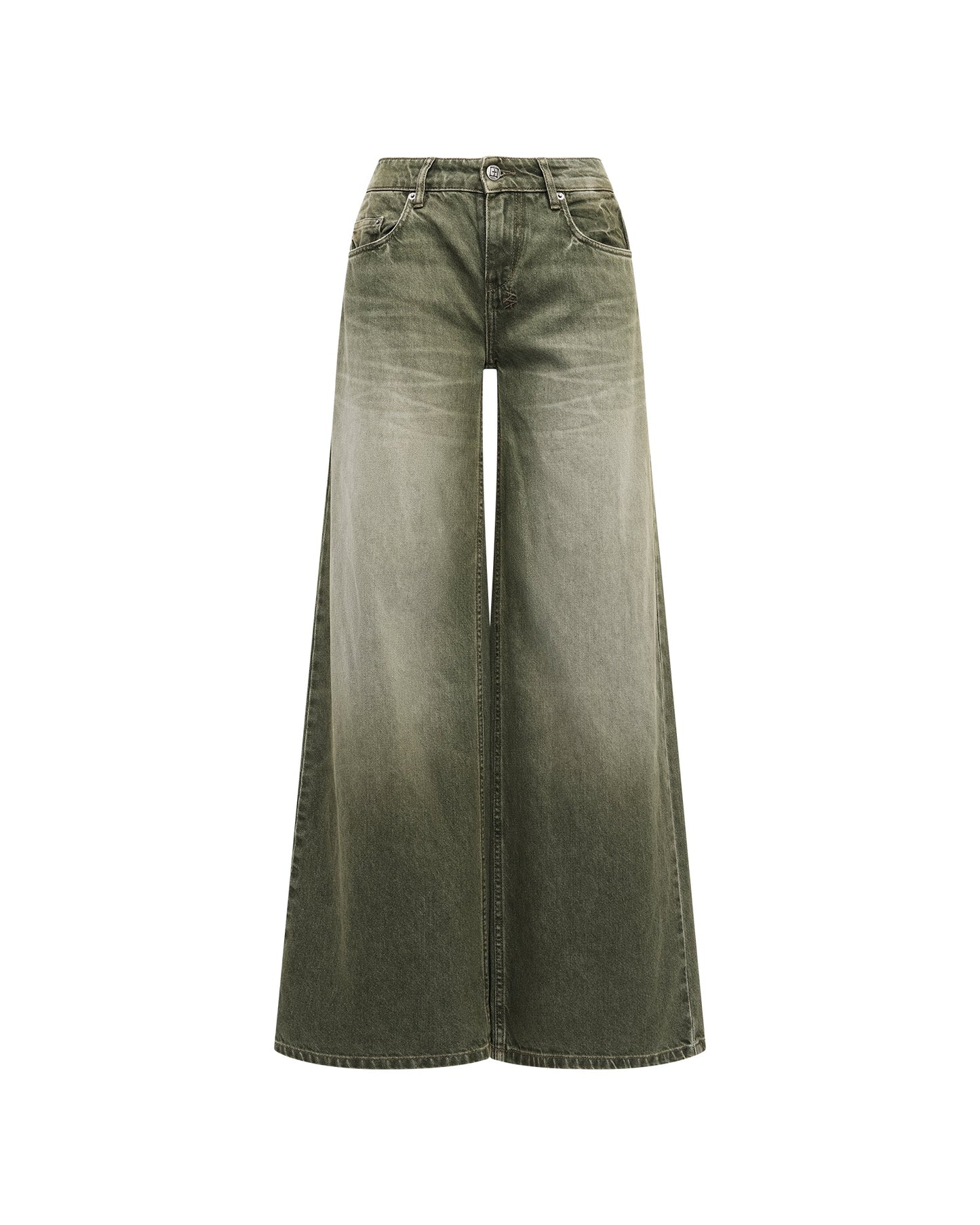 DROPOUT LOW RISE JEAN MILITANT GREEN