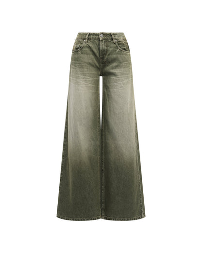 DROPOUT LOW RISE JEAN MILITANT GREEN