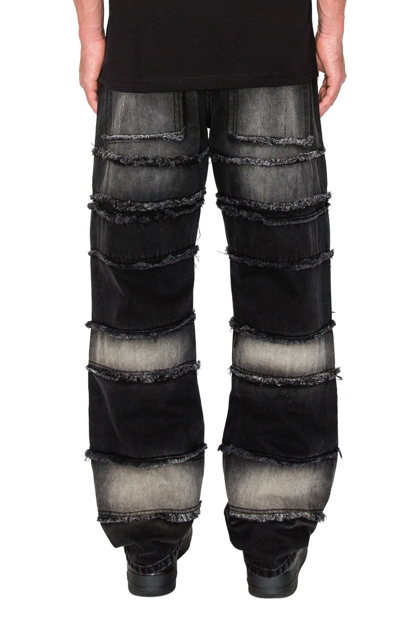 Men's Baggy Fit Raw Edge Denim Jeans