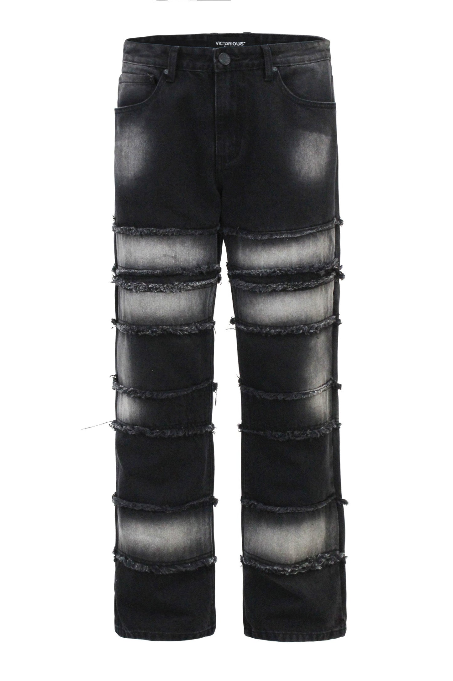 Men's Baggy Fit Raw Edge Denim Jeans