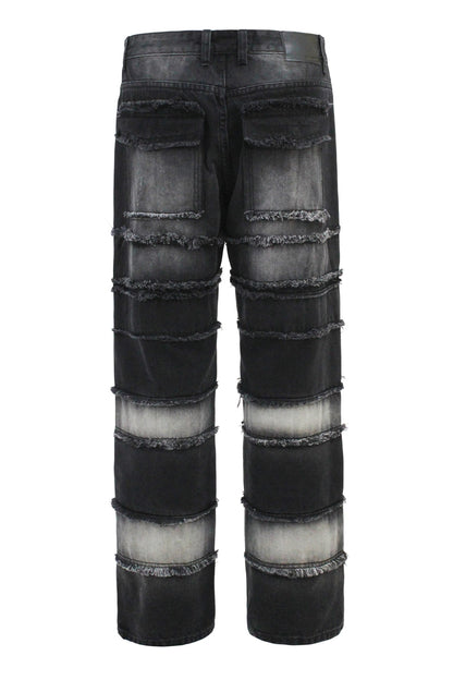 Men's Baggy Fit Raw Edge Denim Jeans