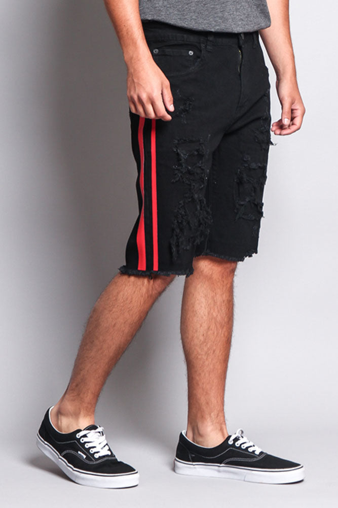 Men's Distressed Tape Shorts