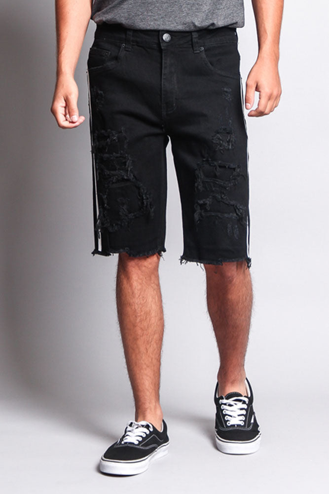 Men's Distressed Tape Shorts
