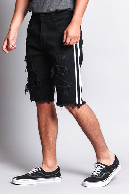 Men's Distressed Tape Shorts