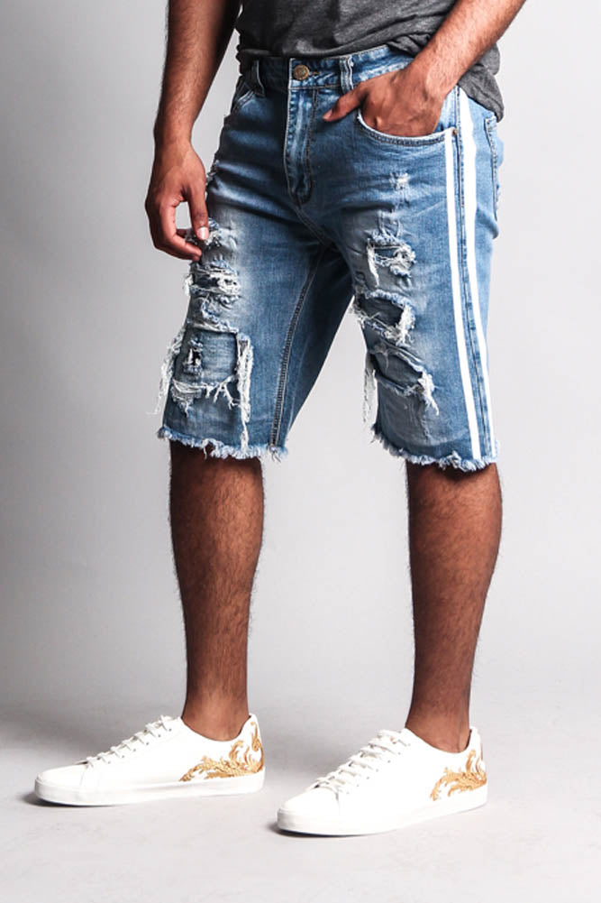 Men's Distressed Tape Shorts