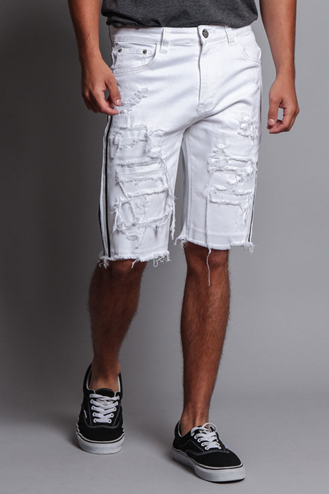 Men's Distressed Tape Shorts