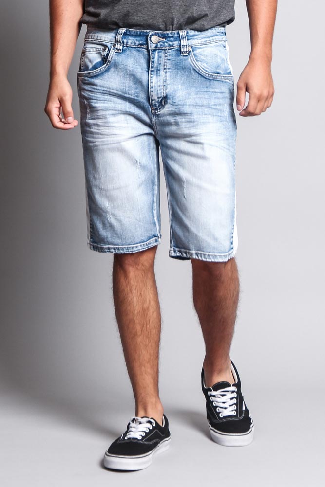Men's Track Stripe Denim Shorts