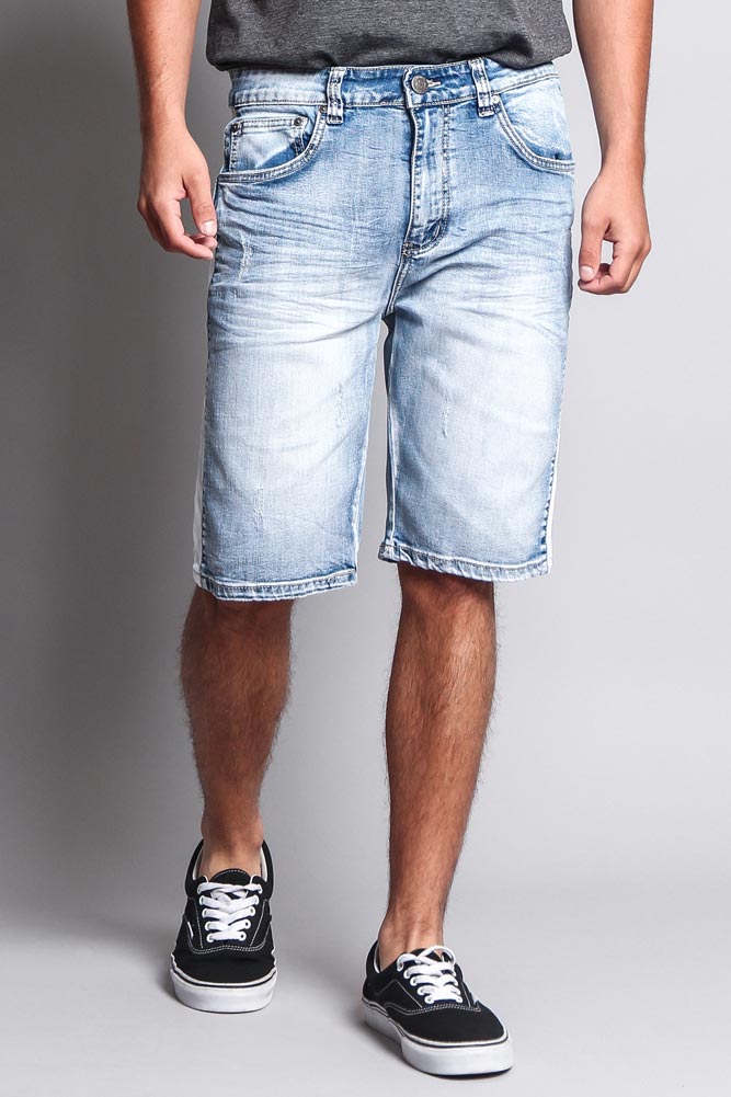 Men's Track Stripe Denim Shorts