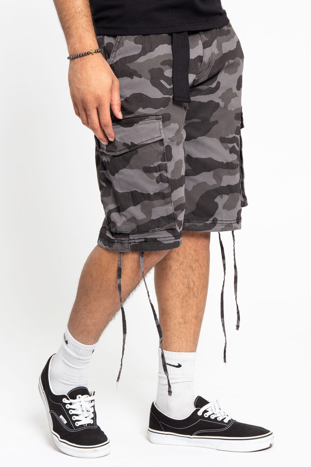 Belted Camo Cargo Shorts