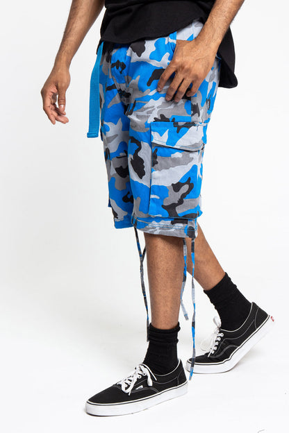 Belted Camo Cargo Shorts
