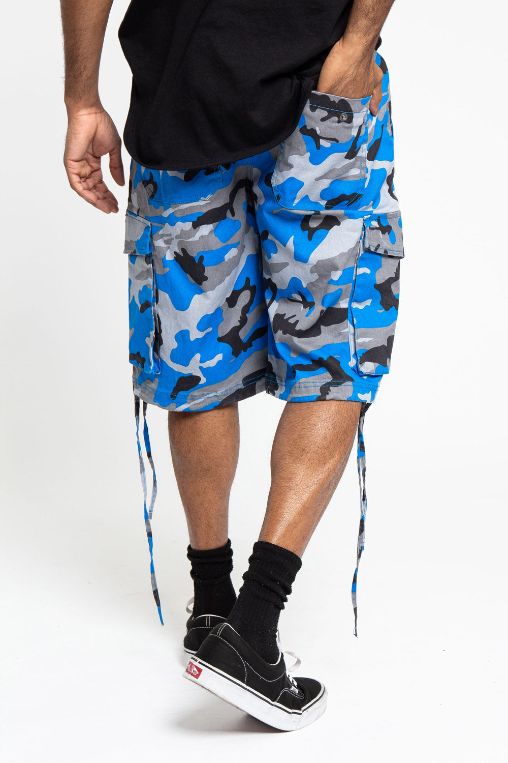 Belted Camo Cargo Shorts