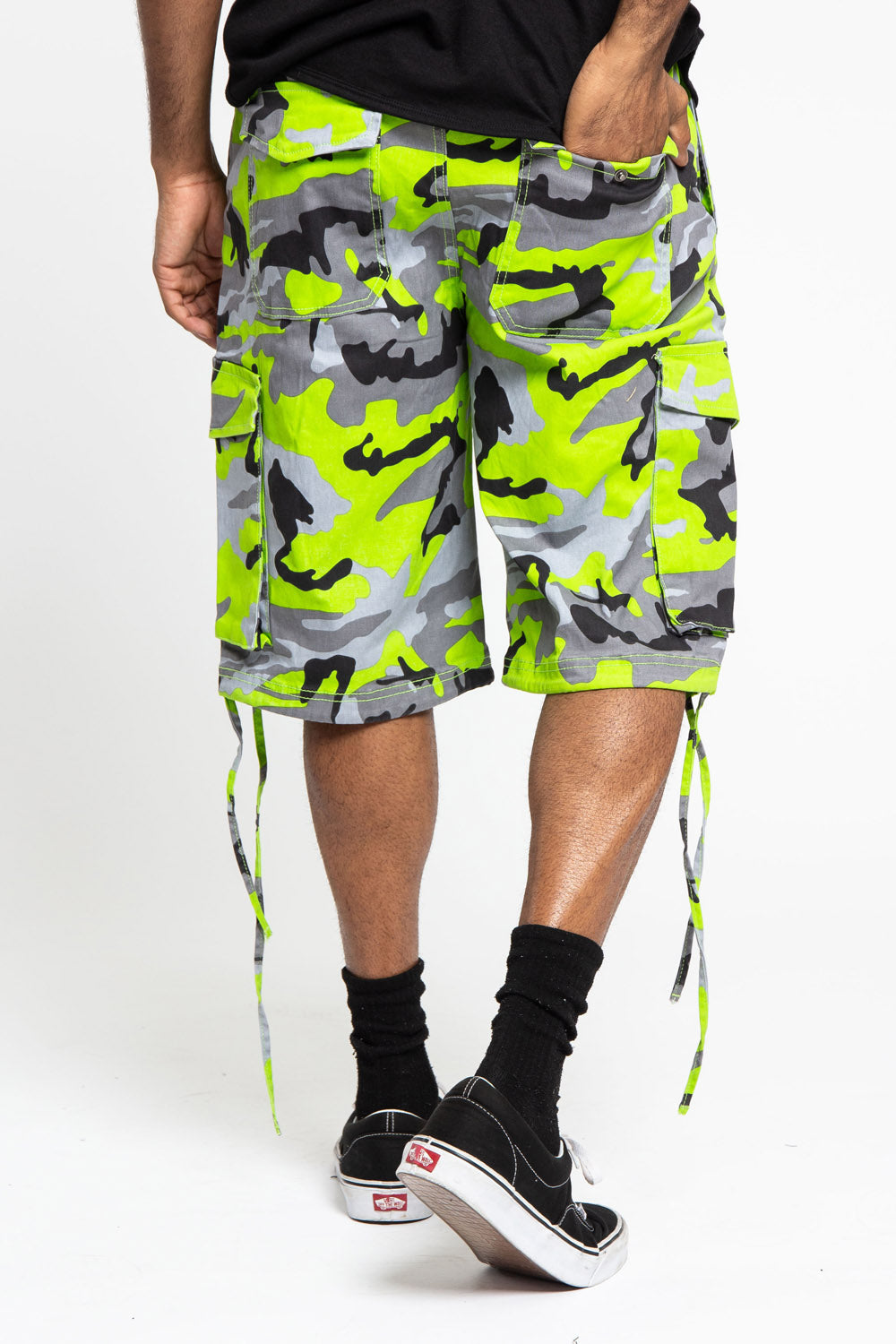 Belted Camo Cargo Shorts
