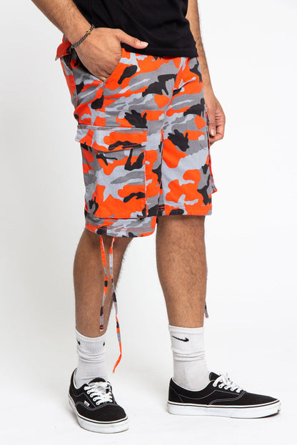 Belted Camo Cargo Shorts