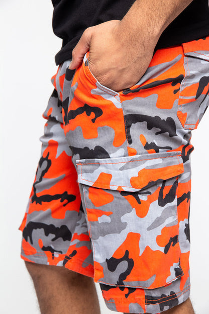 Belted Camo Cargo Shorts