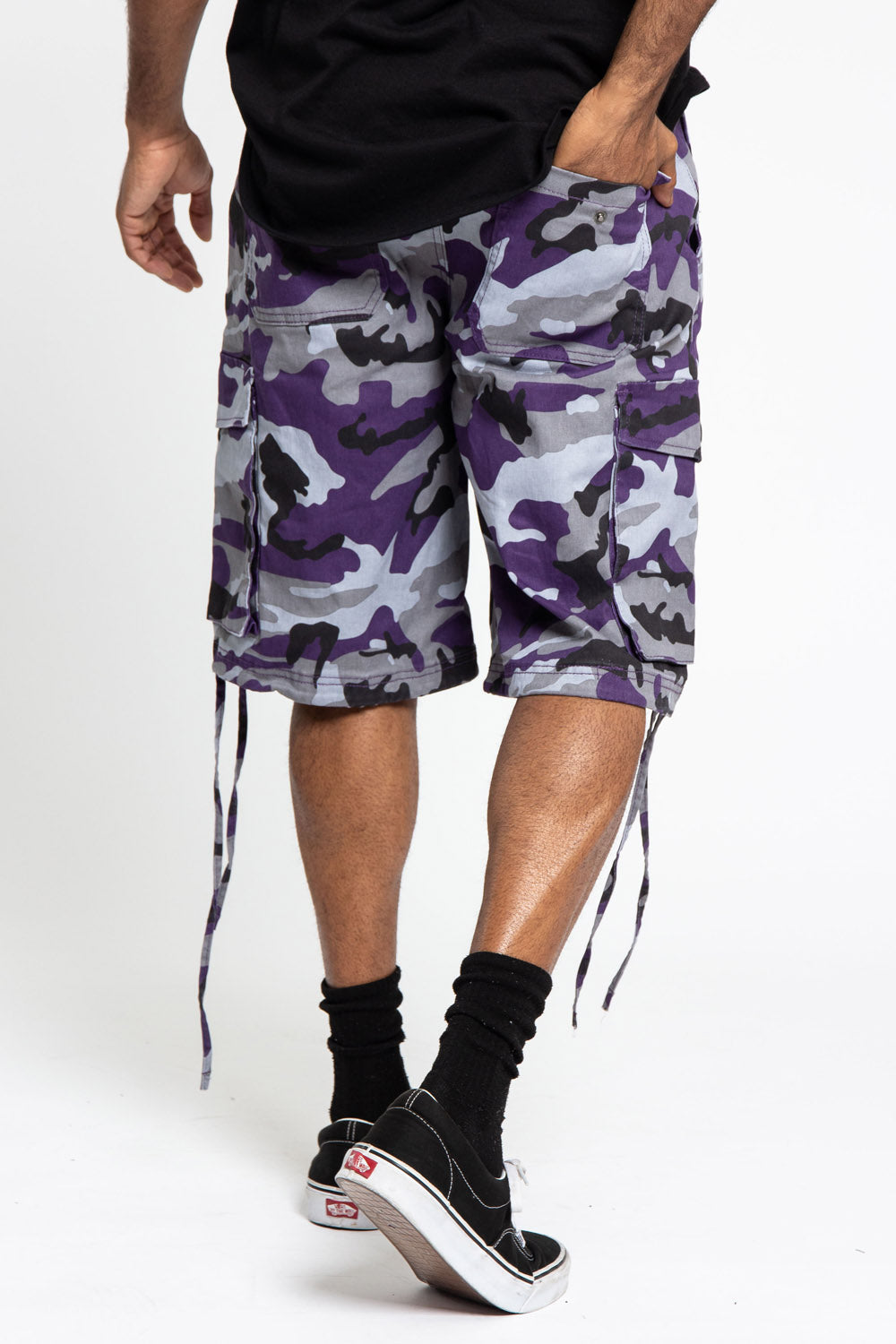 Belted Camo Cargo Shorts