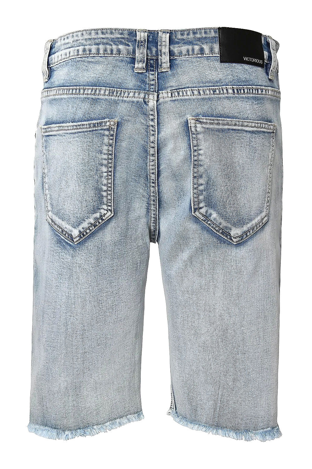 Multi Color Crystal Embellished Denim Shorts