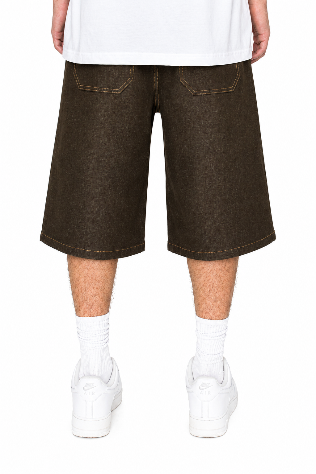 TELLUS Baggy Fit Raw Denim Shorts