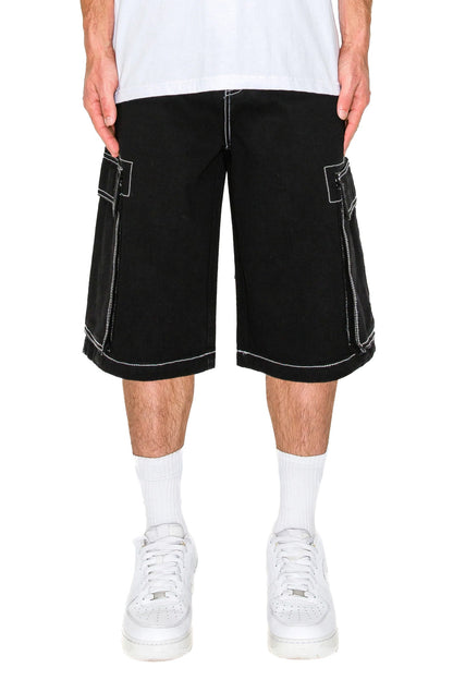 Men's Contrast Stitch Baggy Cargo Shorts