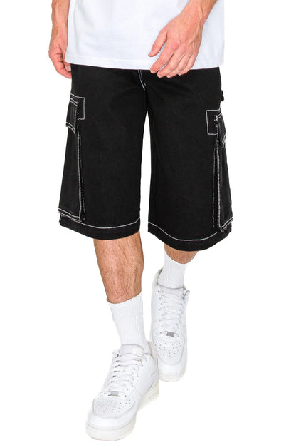 Men's Contrast Stitch Baggy Cargo Shorts