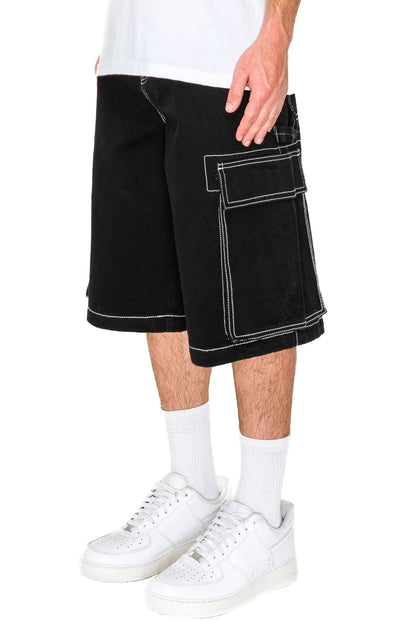 Men's Contrast Stitch Baggy Cargo Shorts