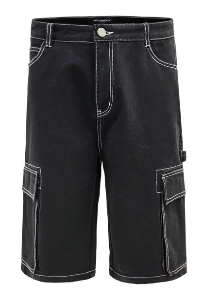Men's Contrast Stitch Baggy Cargo Shorts
