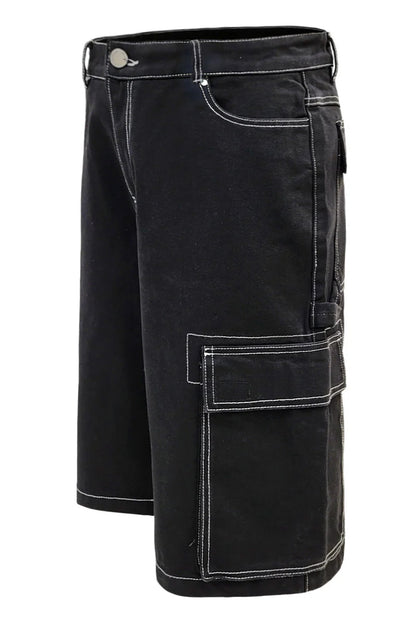 Men's Contrast Stitch Baggy Cargo Shorts