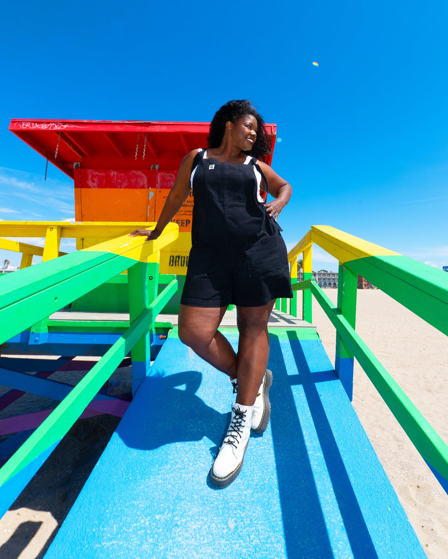 Original Shorts - Cotton Dungaree Shorts in Black