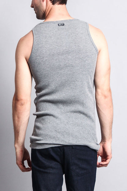 Men's Basic Solid Ribbed Tank Top (2-Pack)