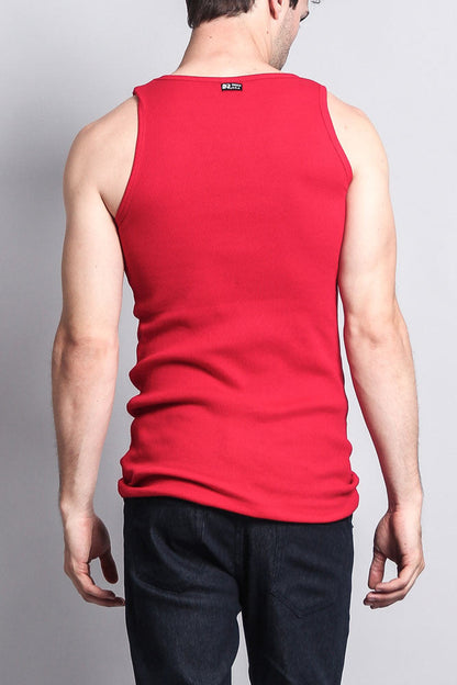 Men's Basic Solid Ribbed Tank Top (2-Pack)