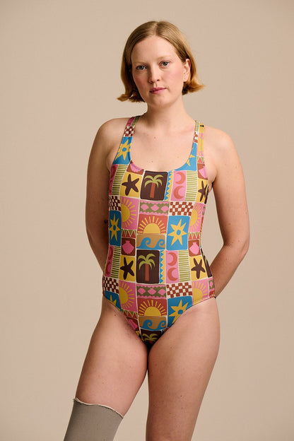 Elena - Swimsuit in Coastal Tile