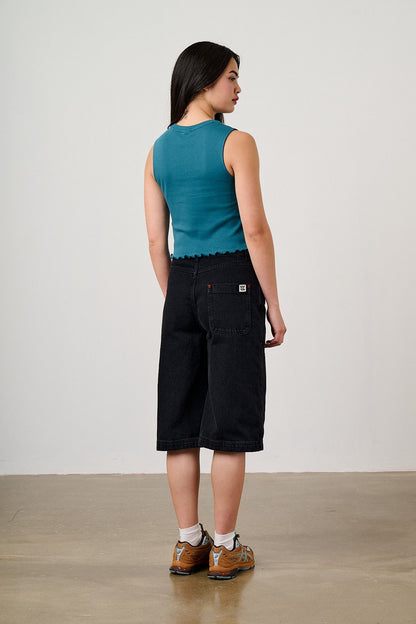 Etta - Cotton Jersey Sleeveless Tank Top in Teal