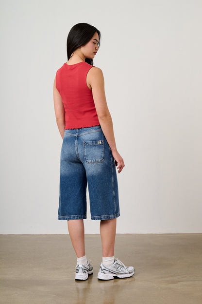 Etta - Cotton Jersey Sleeveless Tank Top in Red