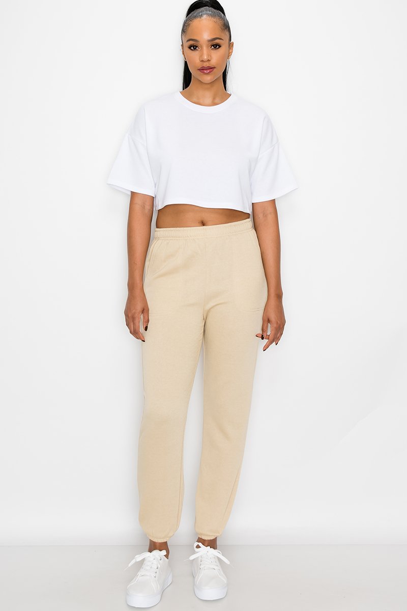Essential Solid Lightweight Fleece Sweatpants