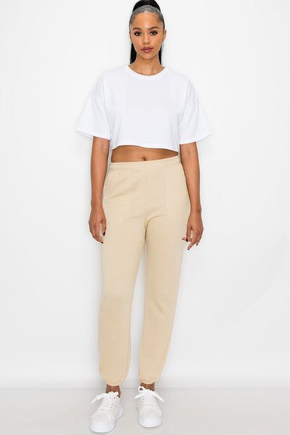 Essential Solid Lightweight Fleece Sweatpants