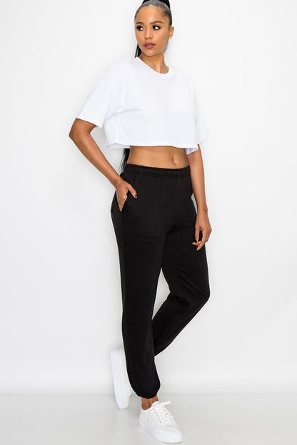 Essential Solid Lightweight Fleece Sweatpants