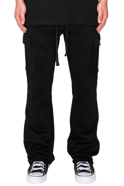 Men's Essential Flared Cargo Fleece Sweat Pants
