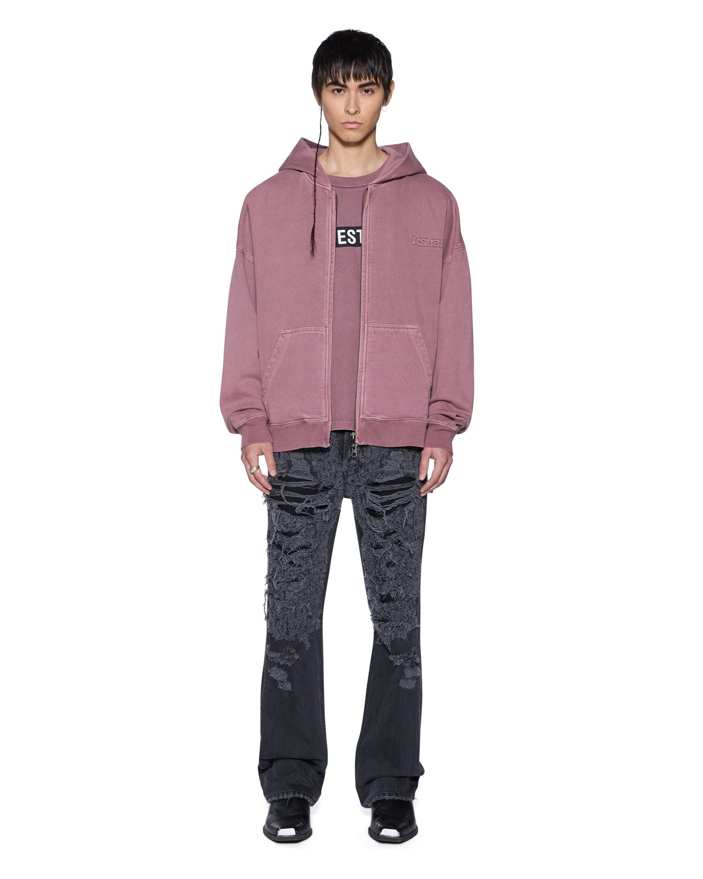 INTRUDER EKCESS ZIP HOOD PLUM