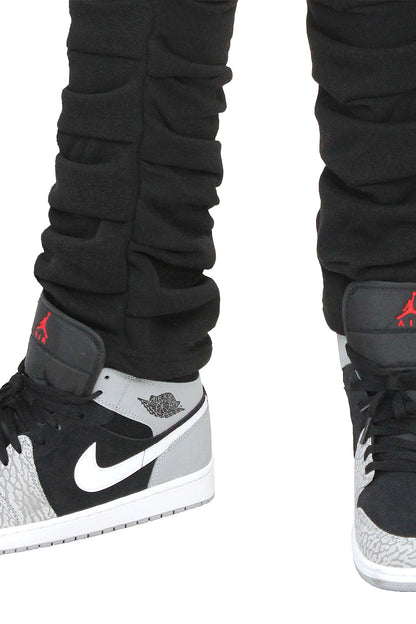 Men's Slim Flare Ruched Fleece Sweat Pants